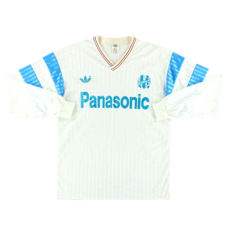 Camiseta local adidas Olympique de Marsella manga larga 1990-91 L