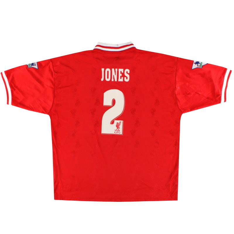 1996-98 Liverpool Reebok Home Shirt Jones #2 XL - Classic Football Kit