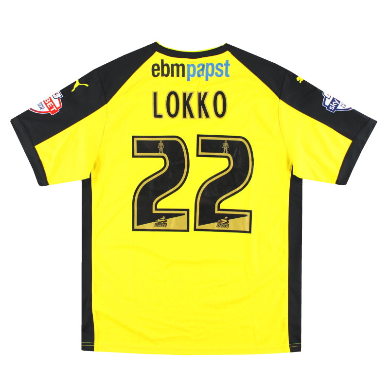 2014-15 Colchester United Puma Camiseta de visitante, problema de partido, Lokko #22 L