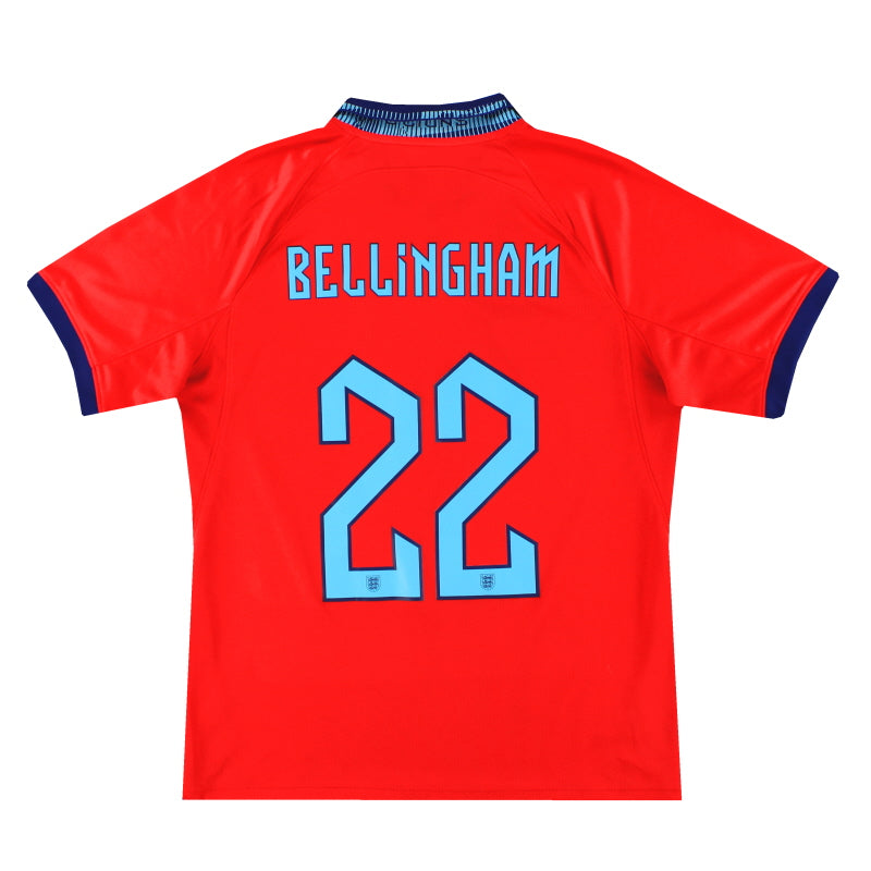 Camiseta de visitante Inglaterra Nike 2022-23 Bellingham #22 M
