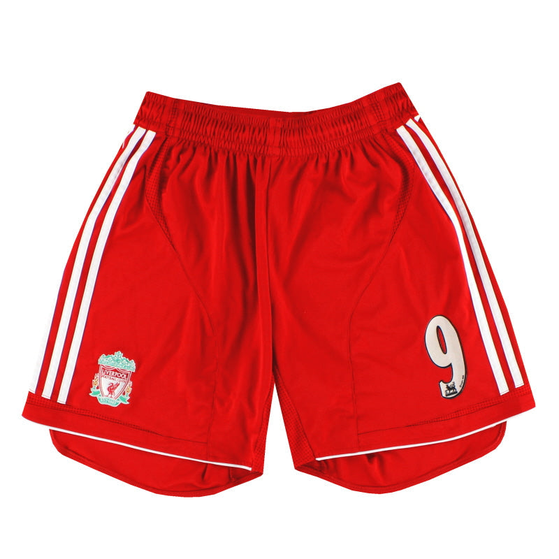 2006-08 Liverpool adidas Home Shorts #9 M - Classic Football Kit