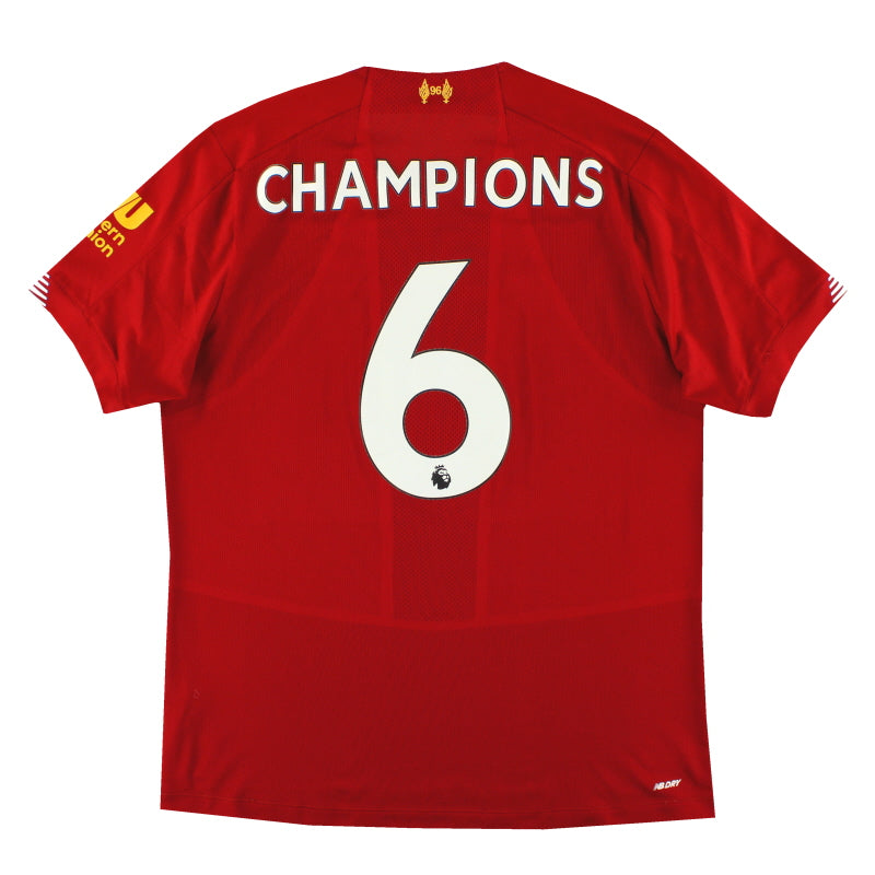 2019-20 Liverpool New Balance Home Shirt Champions #6 L - Classic Football Kit