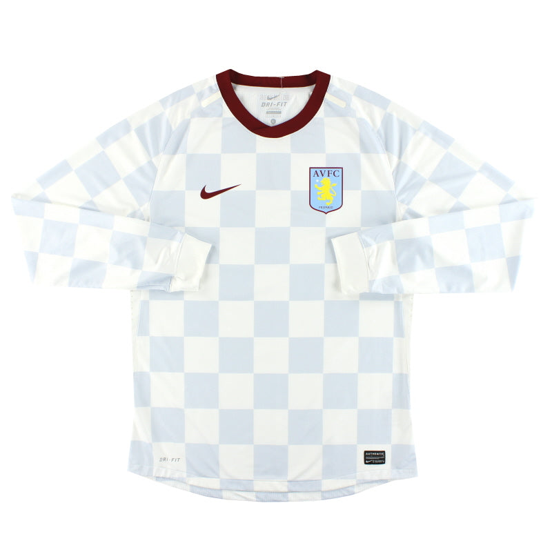 2011-12 Aston Villa Nike Camiseta de jugador de visitante manga larga L