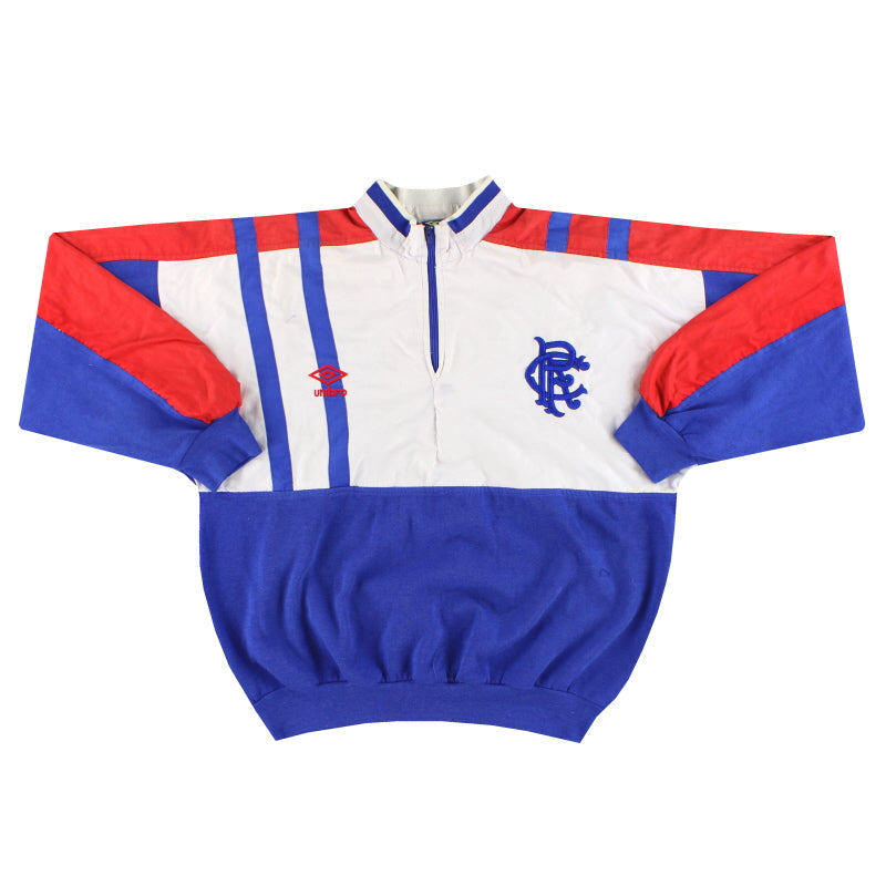 Sudadera con cremallera de 1/4 Umbro del Rangers 1987-90 Talla M