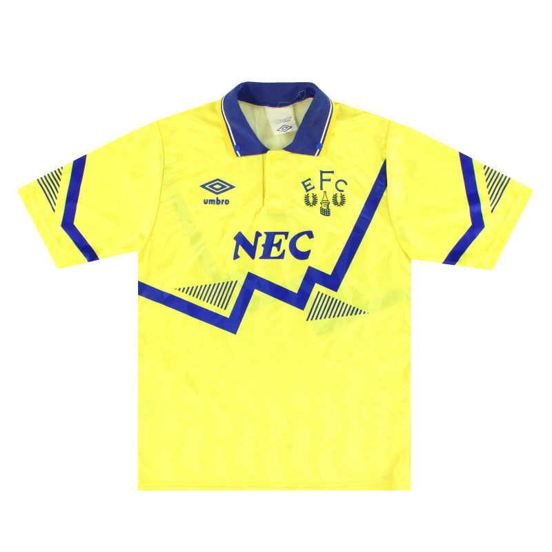 1990-92 Everton Umbro Camiseta Visitante Talla L.Niños