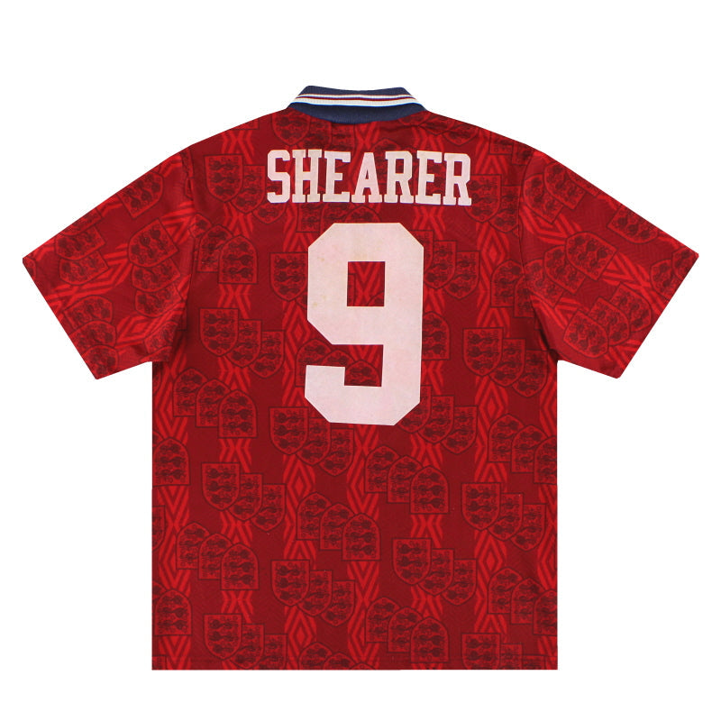 Camiseta de visitante Umbro de Inglaterra 1994-95 Shearer #9 M