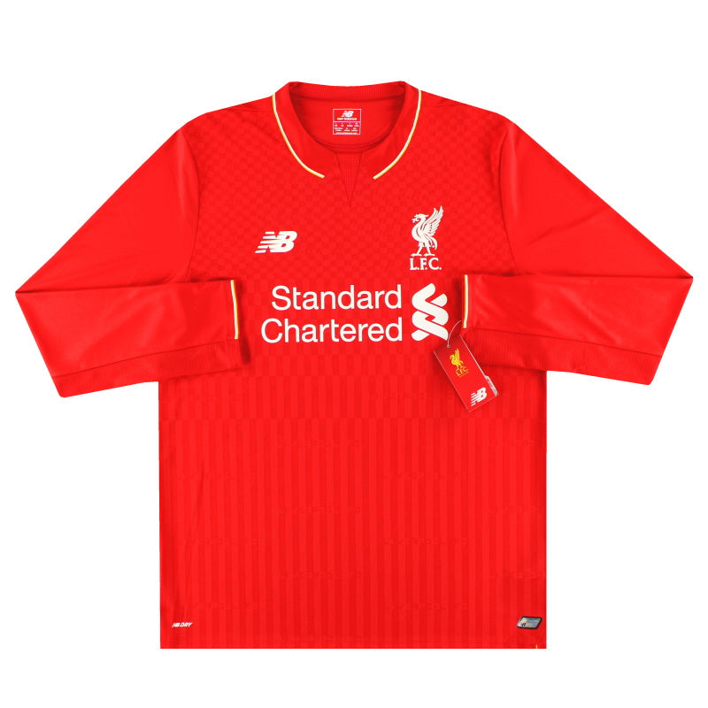Camiseta de local de manga larga New Balance del Liverpool 2015-16 *con etiquetas*