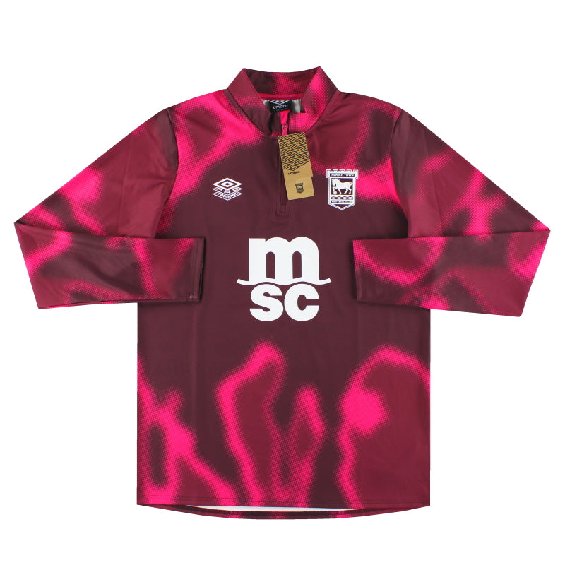 2024-25 Ipswich Umbro Camiseta Calentamiento 1/4 Cremallera *con etiquetas* XL