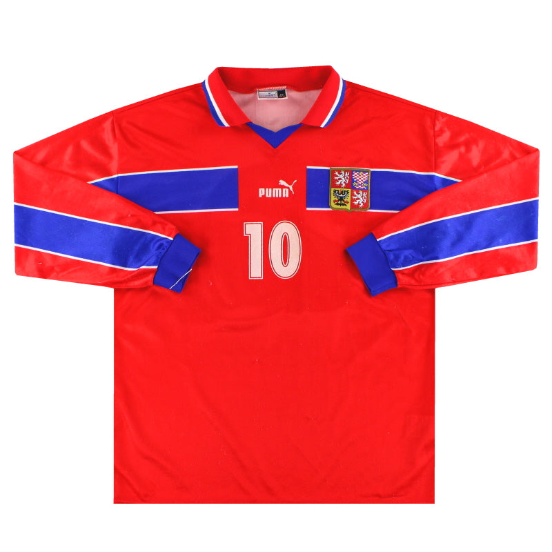 1998-00 República Checa Puma Camiseta Local Manga Larga #10 XL
