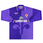 1995-96 Camiseta de local de manga larga #9 XL del Fiorentina Reebok, edición de partido