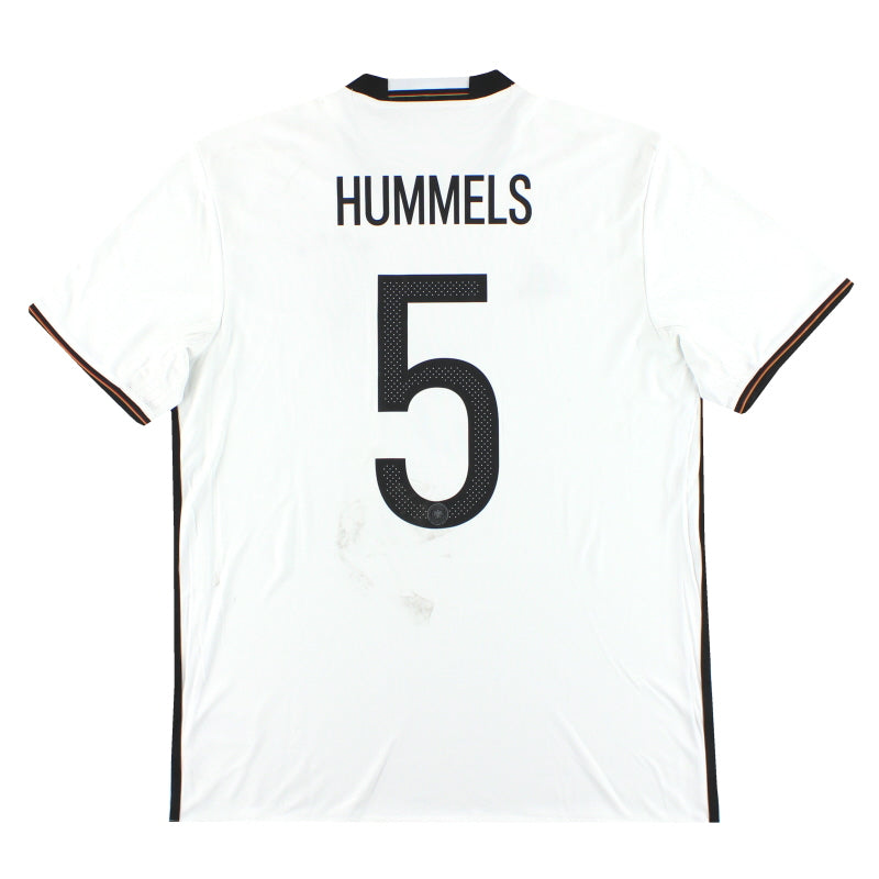 Camiseta de la primera equipación del Alemania adidas 2015-16 Hummels #5 *con etiquetas* L