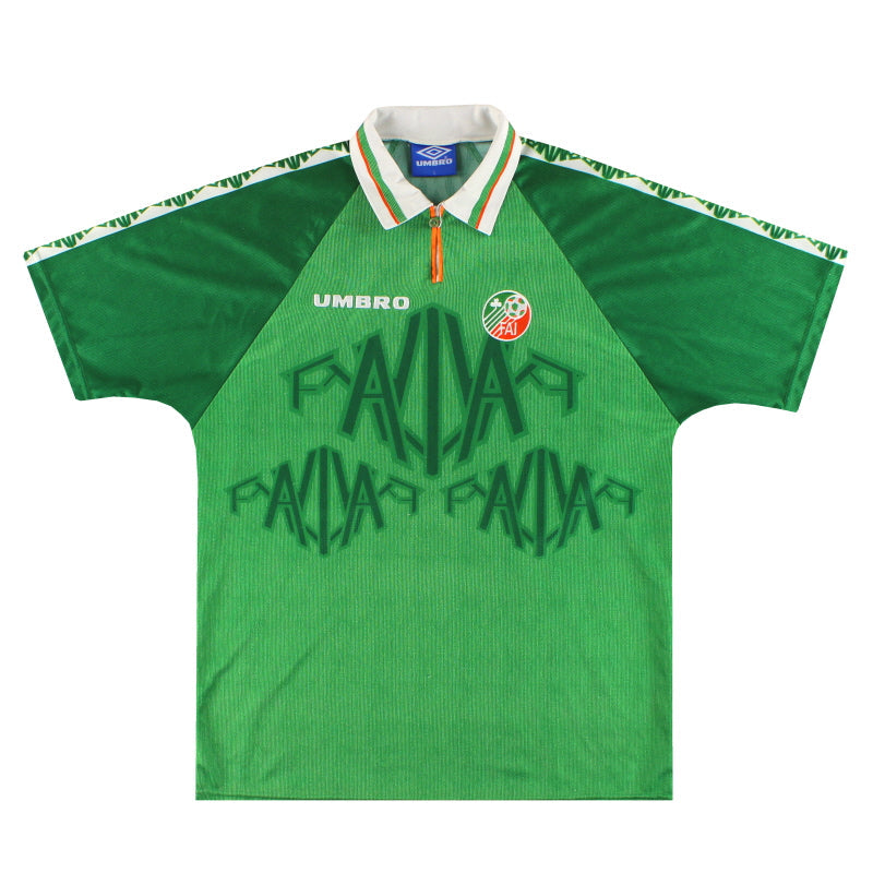 Camiseta de local Umbro de Irlanda 1996-98 #12 L (versión jugador)