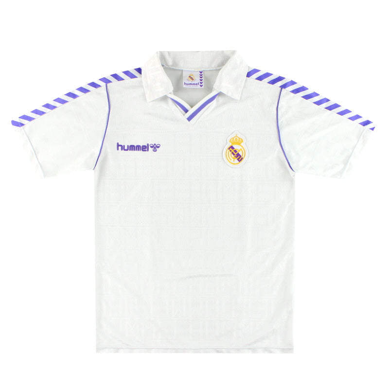 1989-90 Real Madrid Hummel Camiseta Local *Impecable* L