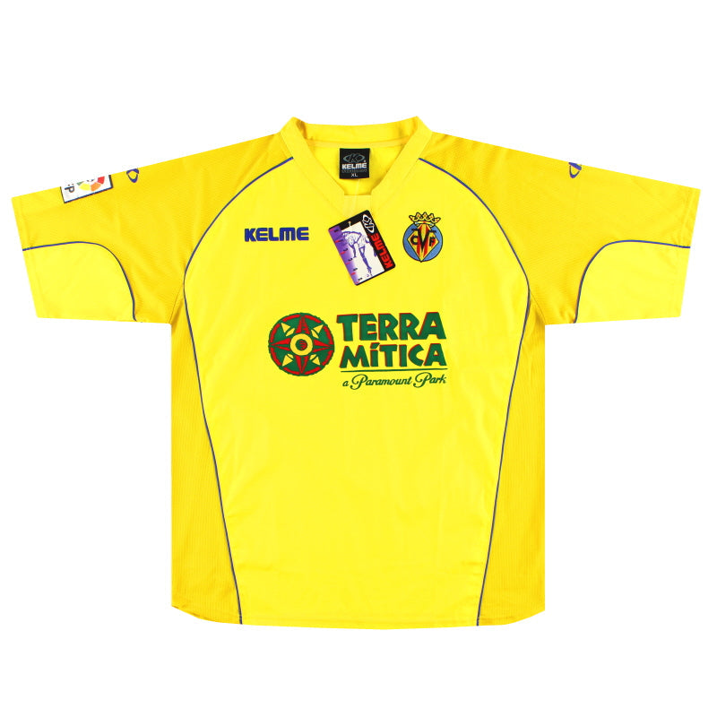 Camiseta de la primera equipación del Villarreal Kelme 2003-04 *con etiquetas* XL
