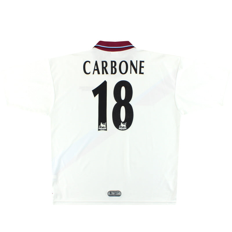 Camiseta del Aston Villa Fila de 1999-00 'Final de la FA Cup' (Visitante) Carbone #18 XL