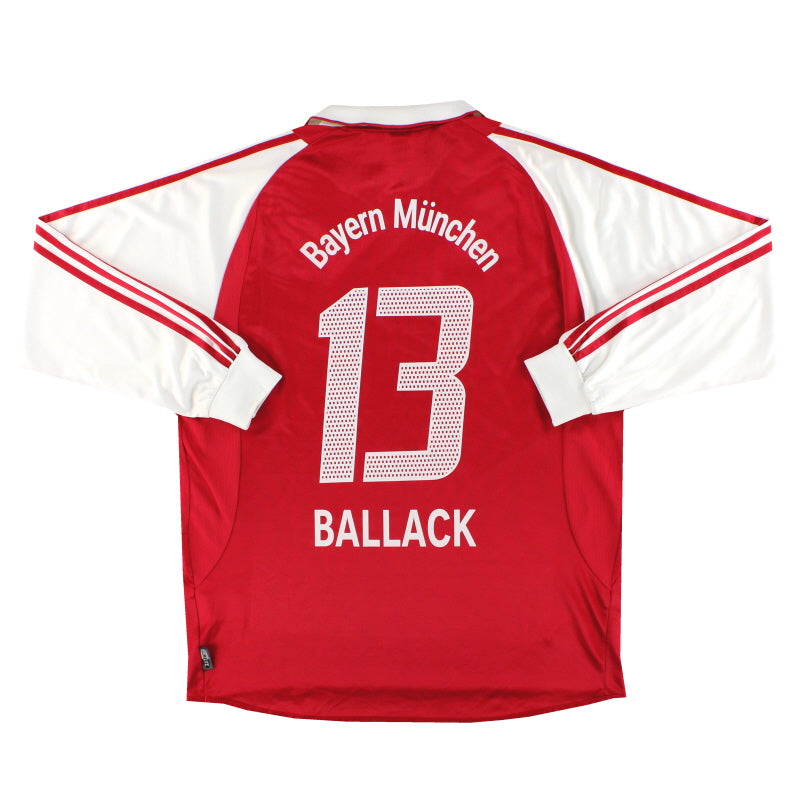 Camiseta de casa del Bayern de Múnich adidas 2003-04 Ballack #13 Manga Larga XL