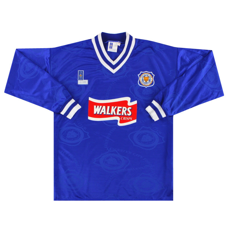 Camiseta de manga larga de local Fox Leisure del Leicester 1996-98 *Como nueva* M