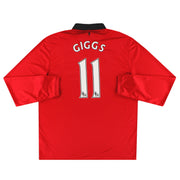 Camiseta Nike de local del Manchester United 2013-14 Giggs #11, manga larga, XL