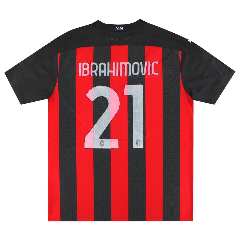 Camiseta de la primera equipación auténtica Puma AC Milan 2020-21 Ibrahimovic #21 XXL