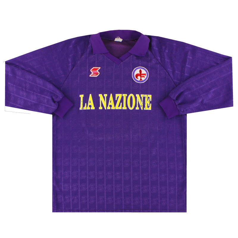 Camiseta de local Fiorentina 1989-90 #13 Manga Larga
