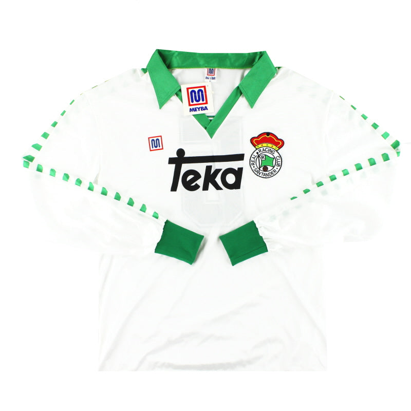 1987-88 Racing Santander Camiseta de local de jugador #5 Manga Larga *con etiquetas* XL