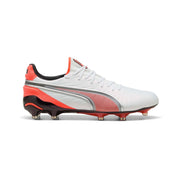 Botas de fútbol Puma King Ultimate FG/AG - Blanco Puma/Plateado Puma/Rojo Brillante/Negro Puma