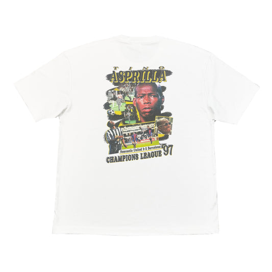 NEWCASTLE UNITED ASPRILLA BOOTLEG TEE | Cult Kits, Medium / Newcastle / White