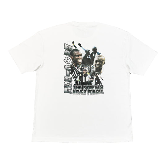 NEWCASTLE UNITED BA & CISSE BOOTLEG TEE, Cult Kits, Small / Newcastle / White