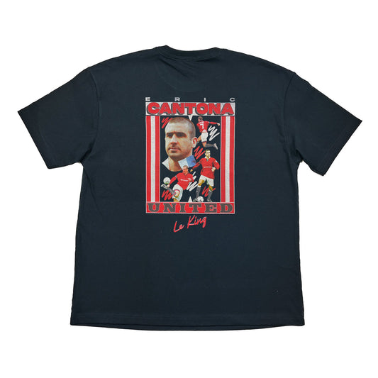 CANTONA 'LE KING' BOOTLEG TEE, Cult Kits, Large / Manchester United / Black