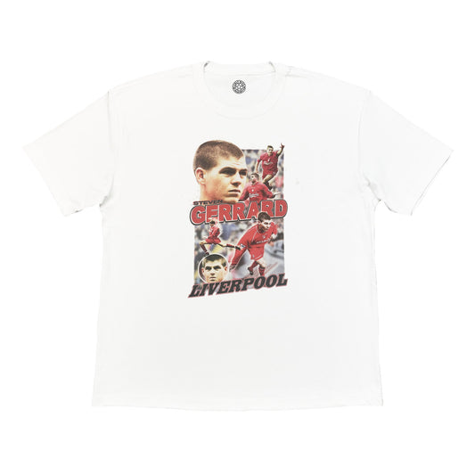 LIVERPOOL STEVEN GERRARD BOOTLEG TEE | Cult Kits, Medium / Liverpool / White