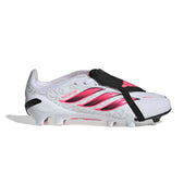 Botas de fútbol adidas Predator 26 Elite con lengüeta plegable FG/AG para jóvenes - Blanco Ftwr/Solar Turbo/Negro Núcleo