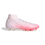 Botas de fútbol adidas F50 Sparkfusion Pro FG/AG para mujer - Solar Turbo/Blanco/Rosa Destilado