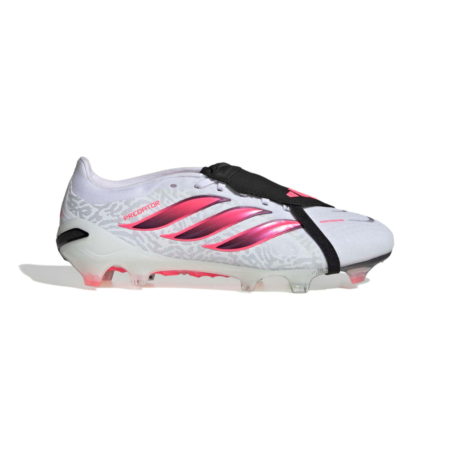 Botas de fútbol adidas Predator 26 Pro con lengüeta plegable FG/AG - Blanco Ftwr/Turbo Solar/Negro Núcleo