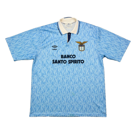 1991/92 LAZIO HOME SHIRT (L) UMBRO