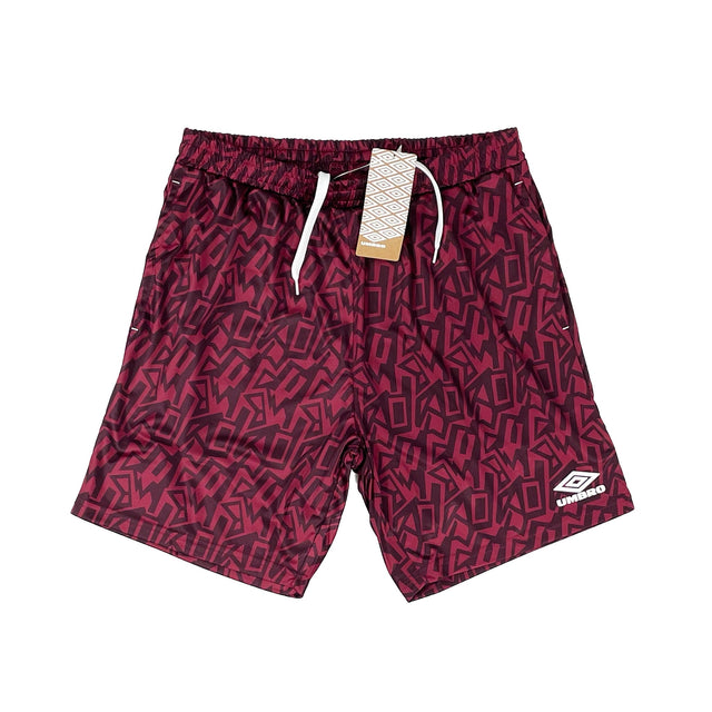 UMBRO *BNWT* CLARET GRAFFITI SHORTS (MULTIPLE SIZES) WITH POCKETS | Cult Kits, XXL / Umbro / 2022