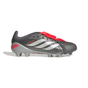 Botas de fútbol adidas Predator 26 Elite con lengüeta plegable FG/AG para jóvenes - Iron Met./Ftwr White/Lucid Red