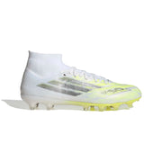 Botas de fútbol adidas F50 Sparkfusion Pro FG/AG para mujer - Blanco Ftwr/Met. Hierro/Amarillo Hi-Res