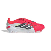 Botas de fútbol júnior adidas Predator 26 Elite con lengüeta plegable FG/AG - Rojo lúcido/Negro/Blanco