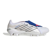 Botas de fútbol adidas Predator 26 League con lengüeta plegable FG/AG - Blanco Ftwr/Metalizado Zero/Azul Royal