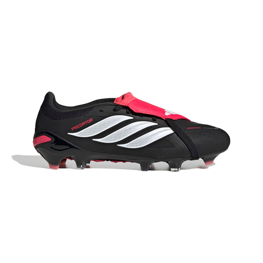 Botas de fútbol adidas Predator 26 Pro Fold-Over Tongue FG/AG - Negro/Blanco/Rojo Lúcido