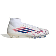 Botas de fútbol adidas F50 Sparkfusion Pro FG/AG para mujer - Blanco FTWR/Azul Royal Equipo/Rojo Lucid
