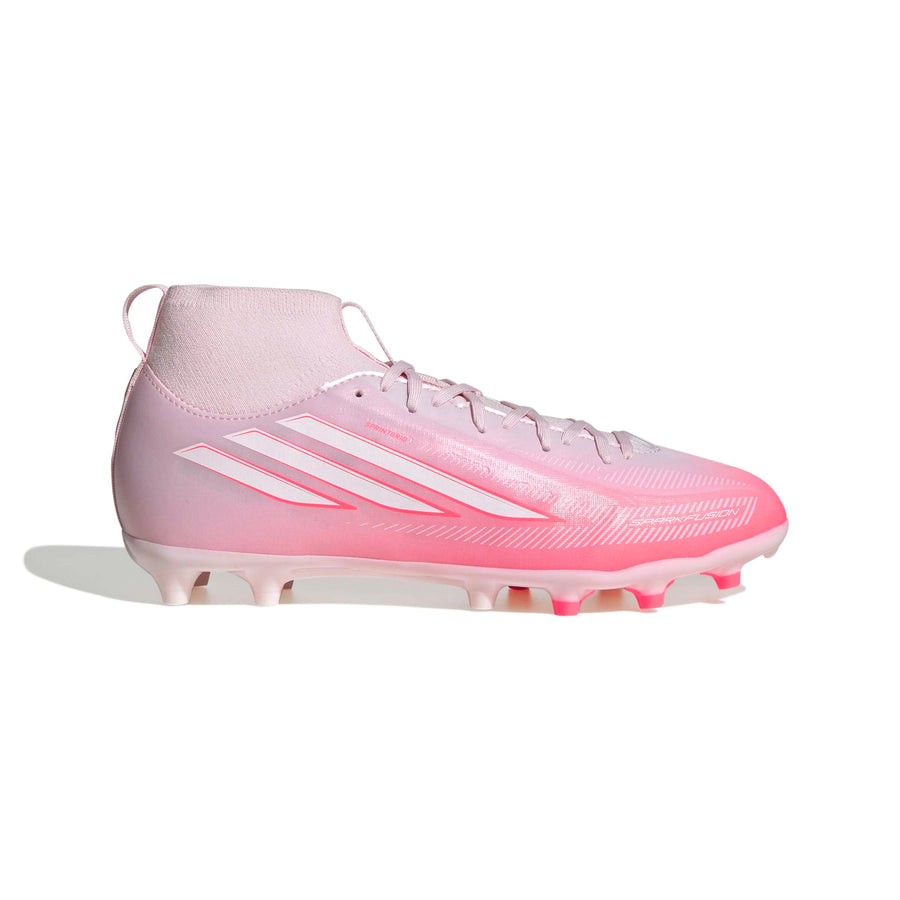 Botas de fútbol adidas F50 Sparkfusion League FG/AG Jnr - Solar Turbo/Ftwr White/Distilled Pink
