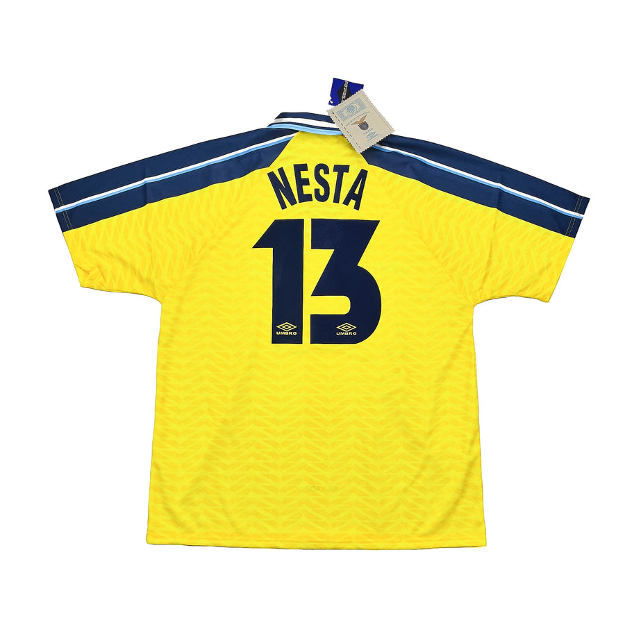 Camiseta de visitante del Lazio 1996/98 Nesta #13 *Nueva con etiquetas* (XL) Umbro
