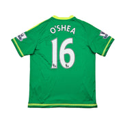 2015/16 Sunderland O'Shea #16 *Emitida para partido + Firmada* Camiseta de visitante (L) Adidas