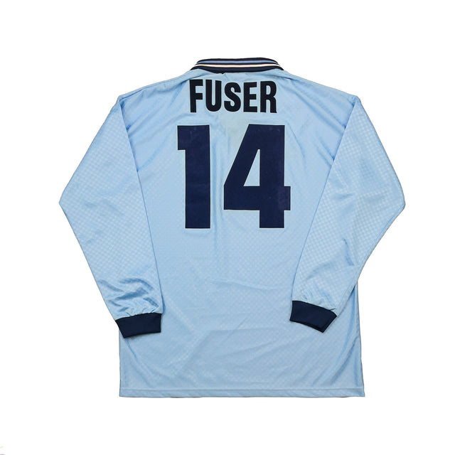 1995/96 LAZIO FUSER #14 *MATCH ISSUE* L/S HOME SHIRT (L) UMBRO