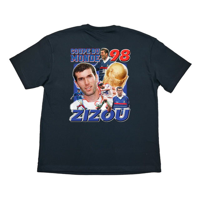 World Cup Zizou 98 Bootleg Tee, Medium / France / Black