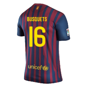 Barcelona 2011-2012 Home Shirt (S) (Excellent) (Busquets 16)_1