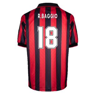 AC Milan 1996-97 Retro Home Shirt (M) (R.Baggio 18) (Excellent)_1