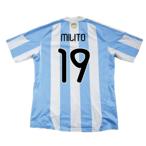 Argentina 2010-11 Home Shirt (Excellent) (Milito 19)_1