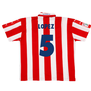 Atletico Madrid 1997-1998 Home Shirt (M) (Excellent) (Lopez 5)_1